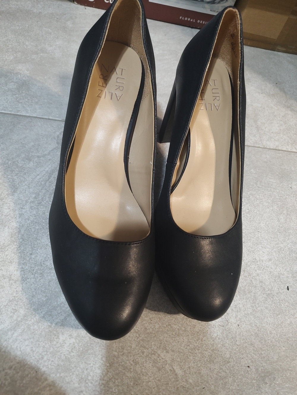 Naturalizer Black Round-Toe High Heels